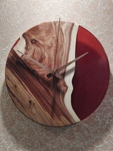 HOUS นาฬิกาไม้อีพ็อกซี่ติดผนังทำจากไม้เรซิ่นอีพ็อกซี่นาฬิกาแขวนผนัง - Product Image 3