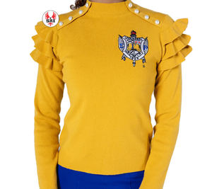 Sigma Gamma Rho Sorority Embroidery Women Acrylic Cardigan | SGR Sorority Embroidered Ladies Greek Knitted Greek Acrylic <b>Sweater</b> - Product Image 1