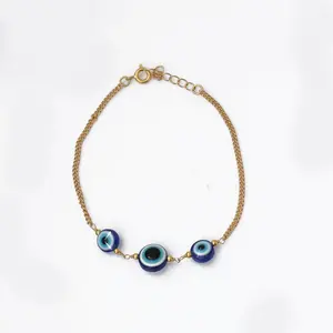 Women's Gold Plated Evil Eye Charm Bracelet Fashion Jewelry for Protection - Product Image 3
