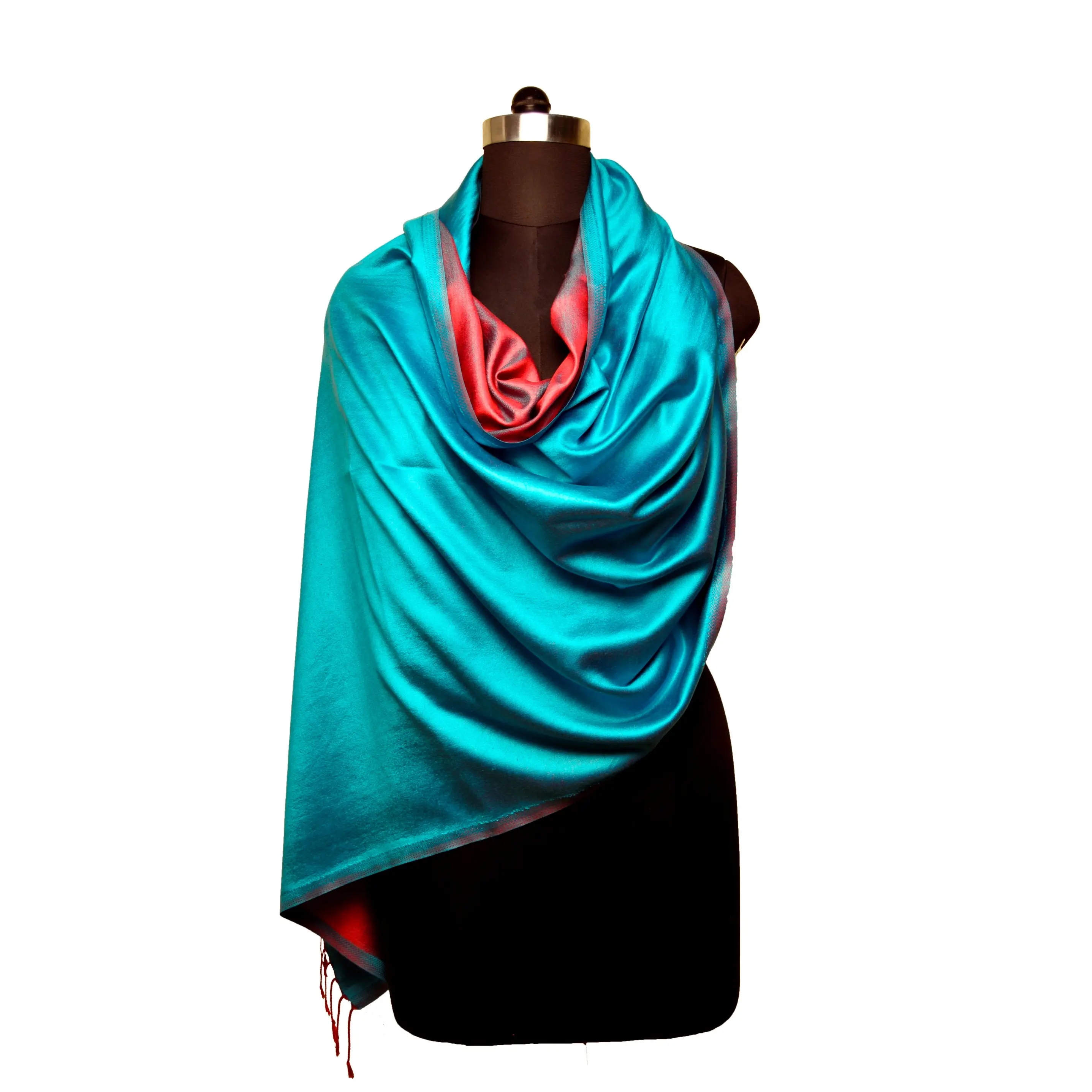 Xale reversível pashmina de seda pura, lenços simples para mulheres, design de alta qualidade, material de exportação