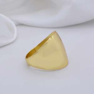 Brass <b>Dome</b> Chunky <b>Ring</b> 18k Gold Plated Minimalist Geometric Band Wholesale <b>Ring</b> - Product Image 4