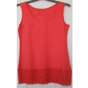 เสื้อผู้หญิงผ้าซาตินโพลีเอสเตอร์ 100% คอกลม แขนกุด แต่งขอบลูกไม้ สไตล์ลำลอง ลายเรียบ - Product Image 1