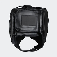 Casque de boxe protecteur pour adultes unisexe en cuir PU couleur unie avec fermeture auto-agrippante