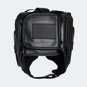 Casque de boxe protecteur pour adultes unisexe en cuir PU couleur unie avec fermeture auto-agrippante - Product Image 2