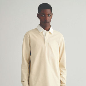 เสื้อรักบี้แขนยาวผ้าแคนวาสคุณภาพดีเยี่ยมสำหรับผู้ชาย ระบายอากาศได้ดี ผลิตจากผ้าฝ้าย 100% ขายดี มีไซส์ใหญ่ - Product Image 3