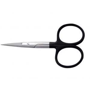 Haute qualité 4 pouces mouche attachant des ciseaux rasoir tranchant noir poignée bord dentelé pour tissu/couture mouche attachant Instrument chirurgical - Product Image 6