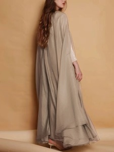 Vente en gros 2024 robes caftan décontractées pour femmes Satin imprimé musulman long thobe africain/foulard Abaya taille unique pour tous - Product Image 6