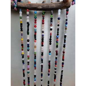 Décoration de jardin bohème faite à la main, carillon éolien rustique vintage, attrape-soleil, perles multicolores, lot de 5 pièces, en bois - Product Image 6