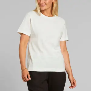 Nouveau style laine mérinos t-shirts personnalisé t-shirt propre marque femmes t-shirt impression personnalisée hommes graphique t-shirts chemise surdimensionné blanc