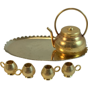 Ensemble à café vintage en laiton de haute qualité avec finition polie pour restaurant, maison et hôtel, vaisselle en métal, service à thé - Product Image 1