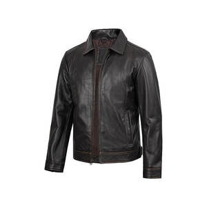 Veste de motard d'hiver vintage pour hommes veste courte en cuir PU - Product Image 2