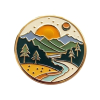 Insigne de broche en métal du fabricant Logo personnalisé Paysage Caps Pins