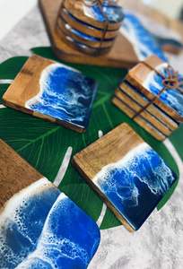 Juego de Posavasos de Resina y Madera Clásicos, Duraderos y Personalizados, Hechos a Mano con Epoxi, para Café, Té, Bar, Hotel, Hogar, Promocionales - Product Image 6