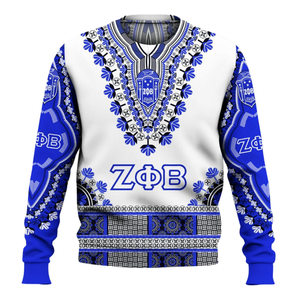 Zeta Phi Beta Greek Sorority Blue Embroidered Crewneck <b>Sweatshirt</b> Women 1920 Apparel - Product Image 1
