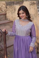 Nouvelles robes longues Anarkali indiennes pour femmes, avec des tailles plus grandes, en géorgette brodée, séchage rapide, pour les fêtes, prix bas