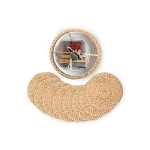 VietnamCrafts - Salvamanteles Redondo de Bambú Natural, Jacinto de Agua y Pasto Marino, Estilo Rústico, Ecológico y Reutilizable - TP2038 - Product Image 2