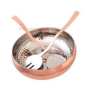 Bol à salade moderne de luxe écologique en acier inoxydable avec revêtement en poudre blanc et or pour la décoration de table à la maison et à l'hôtel - Product Image 5