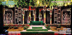 Panneaux métalliques décoratifs sur le thème des mariages occidentaux, cadre arrière en métal tendance pour la scène de mariage, style moderne fantastique, panneaux arrière pour événements - Product Image 5