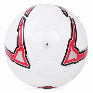 Nouveau design de ballon de football en PU, panneaux sérigraphiés blancs, cousu à la machine, ballon de compétition, logo et taille personnalisés, fabriqué au Pakistan - Product Image 1