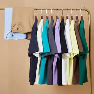 เสื้อยืดผู้ชายแฟชั่น คอริบ แขนเสื้อแบบดรอป ไหล่ตก ผ้าคอตตอน 100%  รับสกรีนโลโก้  ทรงโอเวอร์ไซส์  ผ้าหนา 300 กรัม - Product Image 5