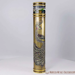 Caleidoscopio de latón alto con grabado detallado de rama de flor de cerezo a precio mayorista - Product Image 5