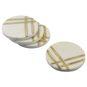 Marble Design <b>Coaster</b> for Home Decor Hotel and Restaurant Decor With <b>Gold</b> Plated Finishing <b>Coaster</b> - Product Image 2