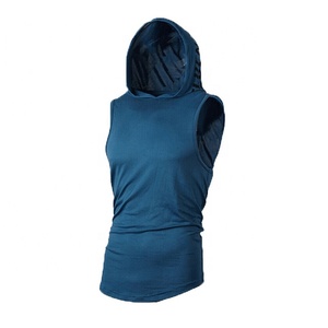 Sudadera con capucha sin mangas para hombre, camisa de estilo informal, a la moda, con bordado, impresión por sublimación, temporada de verano - Product Image 2