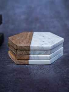 High Quality Marble Wood Stone <b>Coasters</b> New Design <b>Table</b> Decor Accessories Wholesale Mats & Pads - Product Image 3