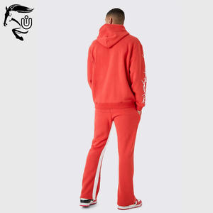 Chándal de algodón 100% personalizado OEM con bordado de apliques de puntadas de contraste regular de talla grande para hombres y mujeres - Product Image 4