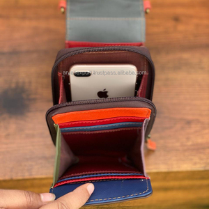 Nuevo bolso móvil de cuero reciclado hecho a mano Real, bolso cruzado móvil único con estilo occidental para mujer multicolor, bolsos de Venta caliente - Product Image 5