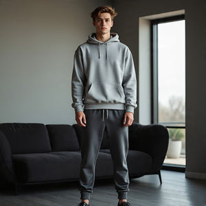 Fleece <b>Jogger</b>,<b>Men</b> Sportswear Jogging Wear Sweatsuit Tracksuit <b>Slim</b> <b>Fit</b> Pullover Sweatshirt and Sweatpants Workout Sweatsuit - Product Image 4