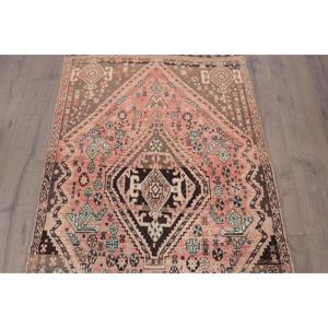 3.4x5.6 ft Accent Turkish Vintage Rug, <b>Brown</b> Ombr <b>Wool</b> Rug - Product Image 3