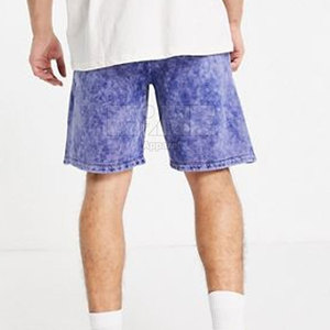 Shorts pour hommes délavés à l'acide, 100 % coton, motif uni, style décontracté, taille élastique, séchage rapide, meilleure vente, promotion - Product Image 3