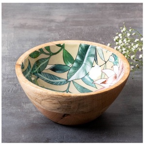 Tazón de Madera de Mango Artesanal de Alta Capacidad TIMELESS CRAFT, Diseño Pintado a Mano, Apto para Lavavajillas, Ecológico, para Ensaladas y Cocina - Product Image 4