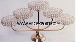 Support à gâteau décoratif en métal ovale doré à 3 couches vintage Support à gâteau de table au design moderne pour la maison Hôtel Mariage Fête - Product Image 6