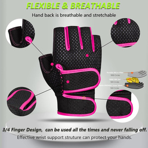 Custom Fitness Gloves with Logo Embroidery Printing Durable Grip Lightweight Gym Training Gloves with Personalization Options - Product Image 4