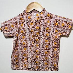 Chemise décontractée en coton imprimé pour garçons avec col |   Chemise à manches courtes boutonnée pour l'été - Product Image 1