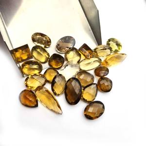 Piedras preciosas de cuarzo de whisky Natural de alta calidad, forma de mezcla, piedra suelta facetada de 20mm para hacer joyas, whisky, cuarzo facetado - Product Image 4