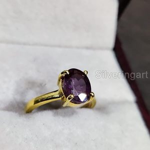 Anillo de Mujer con Piedra Preciosa de Alejandrita Natural, Piedra de Nacimiento de Junio, Regalo de Boda, Navidad, Anillo Apilable, Joyería, Anillo de Plata de Ley 925 - Product Image 2