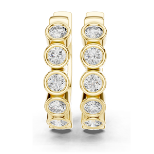 Boucles d'oreilles créoles en diamant de laboratoire 1,32 carat, taille brillant rond, or 18 carats, 14 carats, 10 carats et argent 925, or rose, or jaune, or blanc - Product Image 2