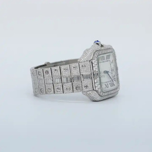 นาฬิกากลไก CVD ประดับเพชรที่มีคุณภาพระดับห้องปฏิบัติการพร้อมโทนสีขาวเงินสำหรับทั้งชายและหญิง - Product Image 4