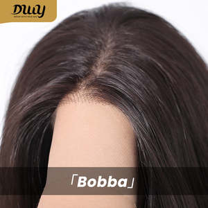 Perruque Synthétique Premium Bobba-DWY 136 pour Femme, Raie Libre, Cheveux Noirs Bouclés, Dentelle Transparente, Style Court Bouclé avec Frange - Product Image 6
