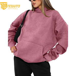 Vente en gros de sweats à capuche de haute qualité, couleur unie, avec impression de logo sur mesure, 100% coton, courts pour femmes - Product Image 5