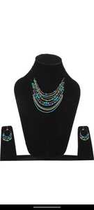 Collier de mariage bleu multi-brins en résine artisanale écologique de luxe - Product Image 4
