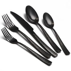Decorative Cutlery Restaurant Dining mirrored Black Enameled Finished Handle Steel Gold Polished Flatware Cutlery Set - Product Image 6