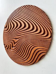 Handmade Modern Wood <b>Wall</b> Sculpture Tall Ripple Wooden <b>Wall</b> Panel Carved Texture Decorative Wooden Artwork <b>Wall</b> Hangings - Product Image 5