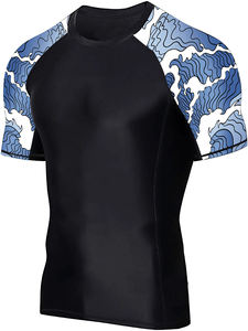 Unisex Short Sleeve Rash Guard High Quality Custom Design Gym Compression Wear Breathable <b>Latex</b> Sun Protection for Adults - Product Image 6