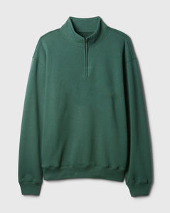 Pull à col rond en tricot surdimensionné pour homme, pull à fermeture éclair sur le devant, sweat-shirt en coton, sweat-shirt en polaire unisexe - Product Image 1