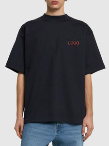 เสื้อยืดผู้ชายผ้าคอตตอน/ใยไผ่ขนาดใหญ่ออกแบบได้ตามต้องการโลโก้ด้านหน้าพลัสไซส์ระบายอากาศได้ดีเป็นมิตรกับสิ่งแวดล้อม - Product Image 3