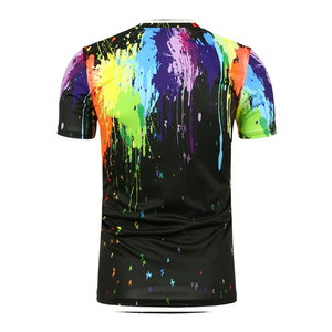 เสื้อยืดโพลีเอสเตอร์ผู้ชายระบายอากาศได้ดีดีไซน์ใหม่ขนาดพลัสไซส์พิมพ์ลายพื้นด้วยเทคนิคการระเหิด - Product Image 4